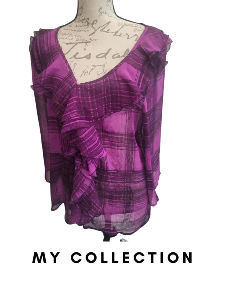 My Collection Women's Bluse Size L Purple